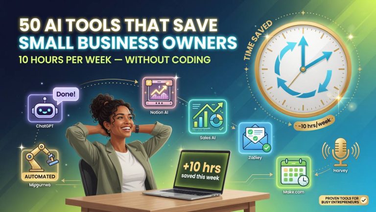 50 AI Tools That Save Small Business Owners 10 Hours Per Week — Without Coding