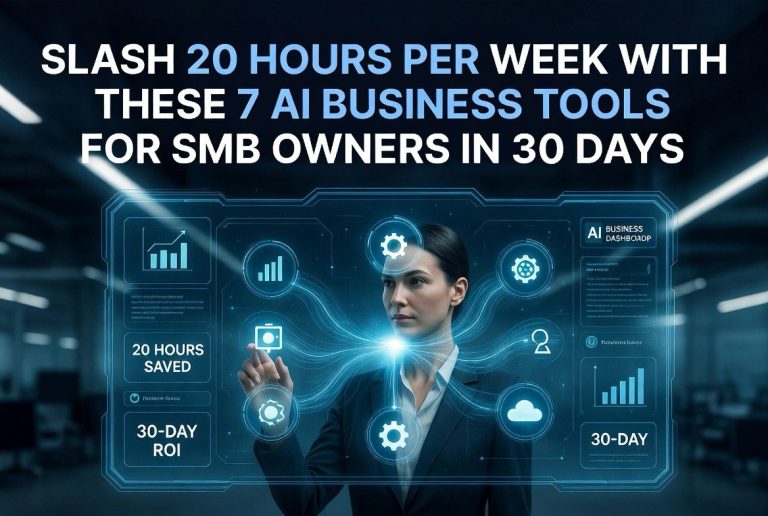 Executive interacting with holographic AI business tool interface