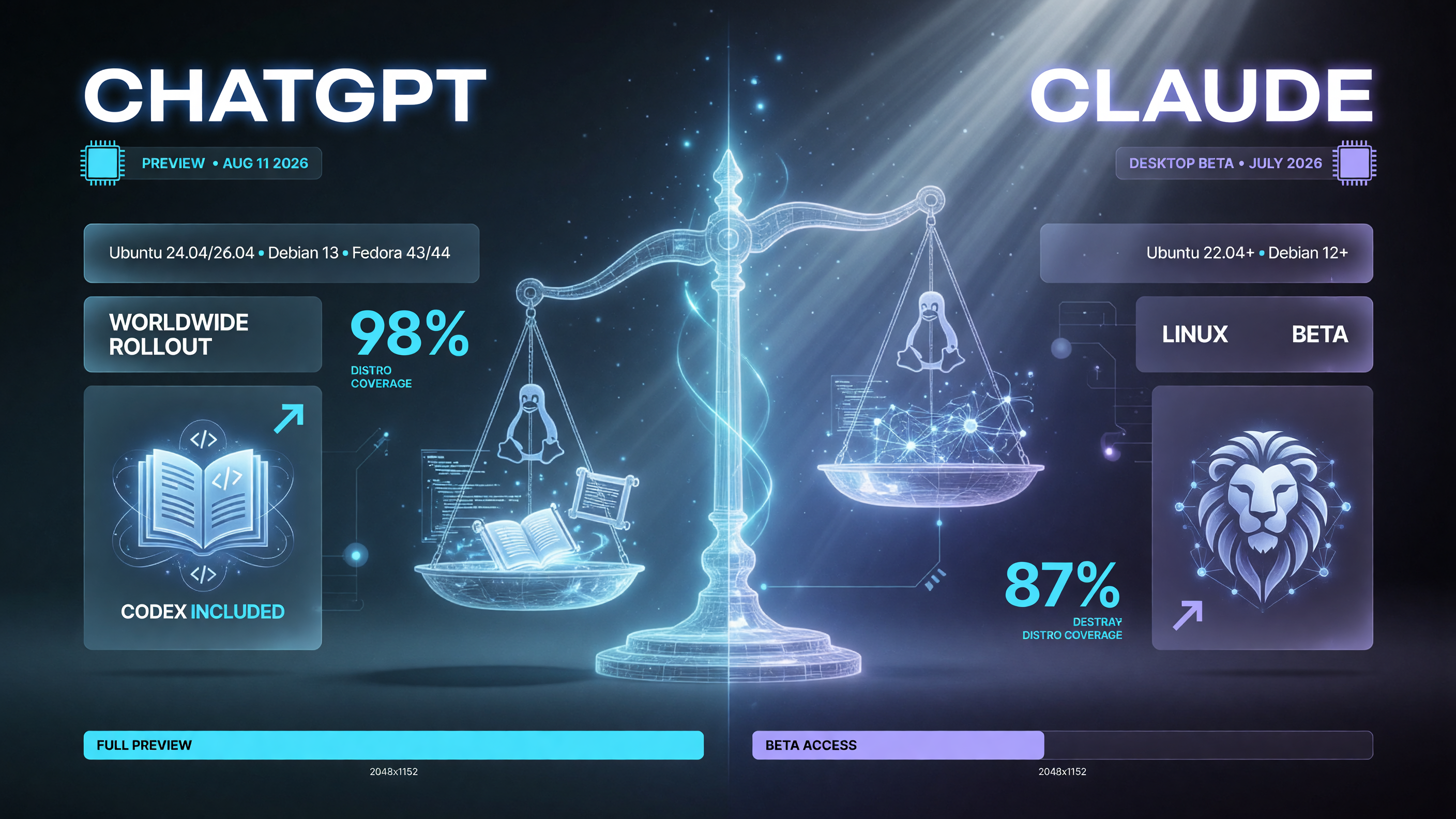 ChatGPT vs Claude Linux desktop app comparison