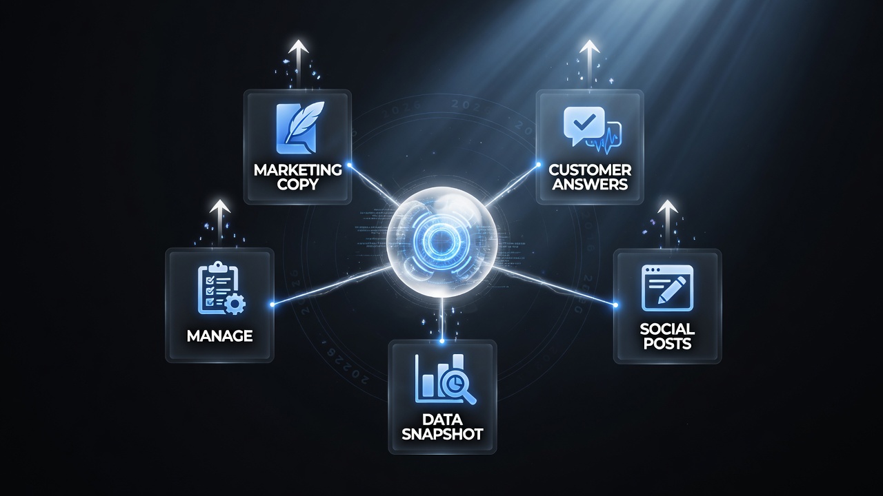 Meta AI for small business new feature overview infographic