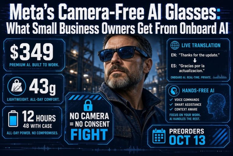 Meta’s Camera-Free AI Glasses: What Small Business Owners Get From Onboard AI