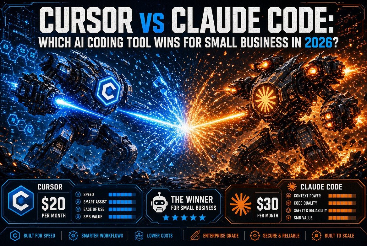 Cursor vs Claude Code comparison infographic 2026