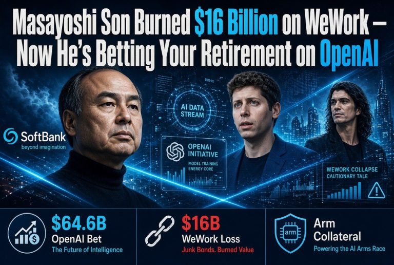 Masayoshi Son and Sam Altman with a 64 billion dollar OpenAI bet and 16 billion dollar WeWork loss